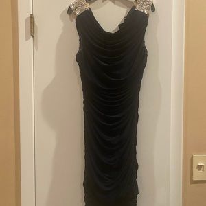 Navy dress with crystal band